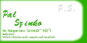 pal szinko business card